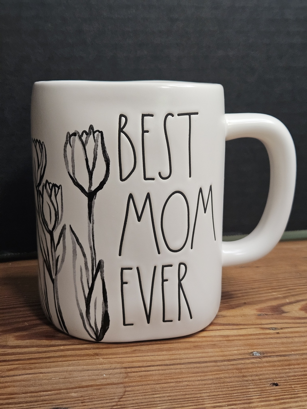 Rae Dunn Best Mom Ever White Ceramic Coffee Mug